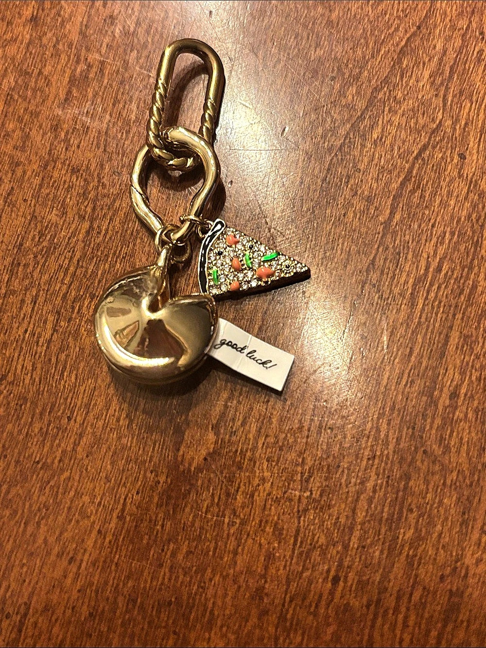 Gold tone carabiner charm set